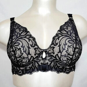 36DDD Paramour 375021 Sophia Longline Unlined Underwire‎ Bra Black NWT
